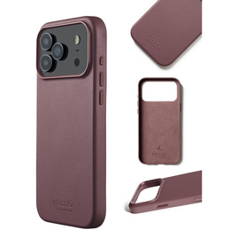 Etui Mujjo Skórzane do iPhone 17 Pro, MagSafe, czerwone