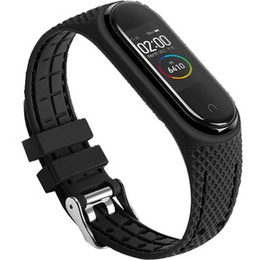 Pasek Silikonowy do Xiaomi Mi Band 5/6/7/7 NFC, Czarny