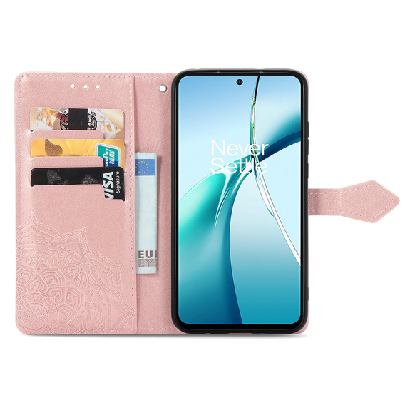 Etui portfelowe z motywem kwiatowym do Motorola Moto G86 5G – Różowe