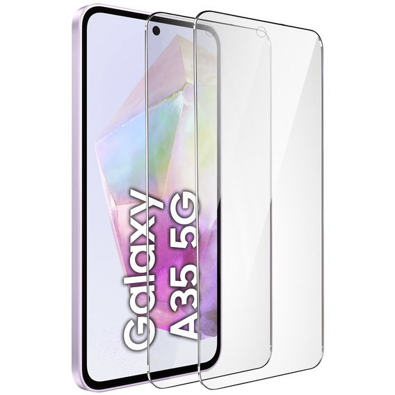 2x Szkło Hartowane do Samsung Galaxy A35 5G, ERBORD 9H Hard Glass, szybka