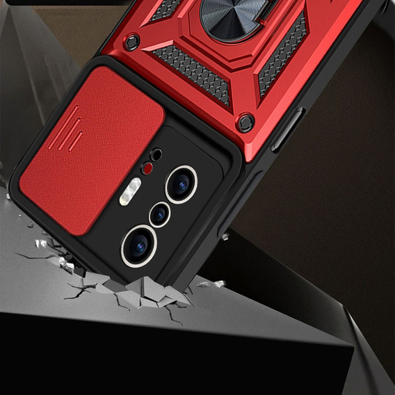 Etui pancerne do Xiaomi 11T / 11T Pro, CamShield Slide, czerwone