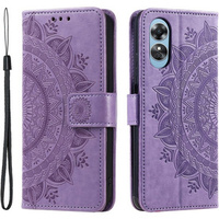 Etui z klapką do Oppo A17, Mandala, fioletowe