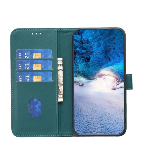 Etui z klapką do Xiaomi Redmi Note 13 Pro 4G / Xiaomi Redmi Note 14S / Xiaomi Poco M6 Pro 4G, BINFEN Wallet, zielone