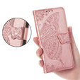 Etui z klapką do Xiaomi Poco F6, Butterfly, różowe rose gold