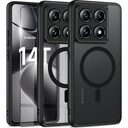 Etui do Xiaomi 14T Pro, do MagSafe, ERBORD Matt Case, czarne + Szkło na ekran