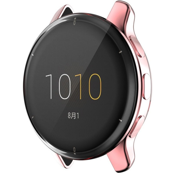 2w1 Etui z Osłoną Silikonową na ekran do Garmin Venu 2 Plus, Różowe