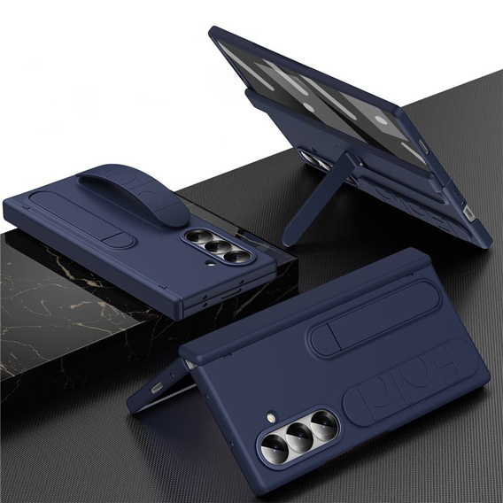 Etui z rączką i podstawką do Samsung Galaxy Z Fold7 – granatowe