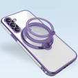 Etui Magnetyczne do Samsung Galaxy A56 5G, do MagSafe, fioletowe + Szkło 9H