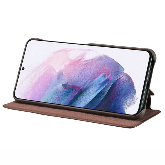 Etui z klapką do Samsung Galaxy S22+ Plus 5G, LC.IMEEKE, kawowe