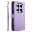 Etui z klapką do Xiaomi Redmi Note 15 Pro Plus 5G, Wallet Zipper Pocket, fioletowe