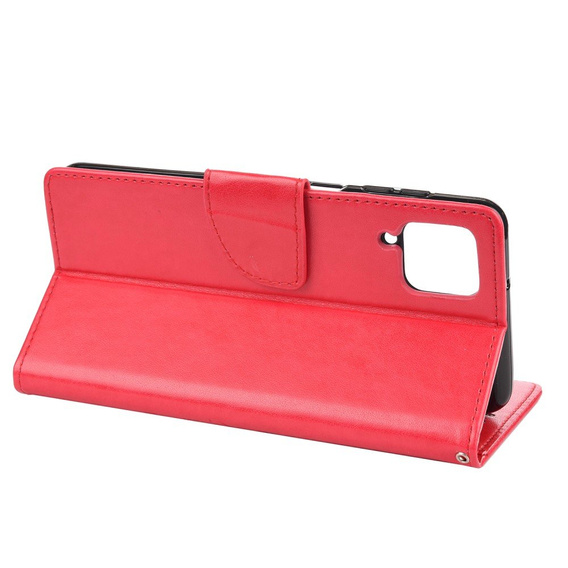 Etui z klapką do Samsung Galaxy A12 / M12 / A12 2021, Butterfly, czerwone