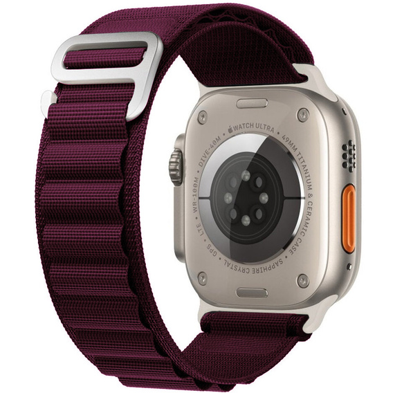 Pasek Nylonowy do Apple Watch 1/2/3/4/5/6/7/8/9/10/11/SE Ultra 1/2/3 42/44/45/46/49mm, Bordowy