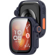 2w1 Etui + Szkło Hartowane do Huawei Watch Fit 4 Pro, Granatowe/Pomarańczowe