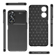 Zestaw Etui do Oppo A78 5G, Carbon Gel, silikonowe ochronne, czarne + Szkło