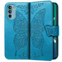 Etui z klapką do Motorola Moto G52 / G82 5G, Butterfly, niebieskie