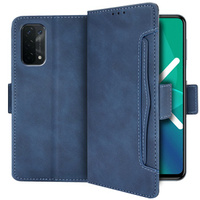 Etui z klapką do OPPO A54 5G / A74 5G / A93 5G, Card Slot, niebieskie