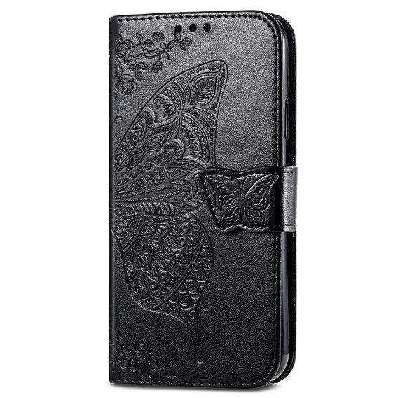 Etui z klapką do Xiaomi Redmi Note 13 Pro 5G, Butterfly, czarne