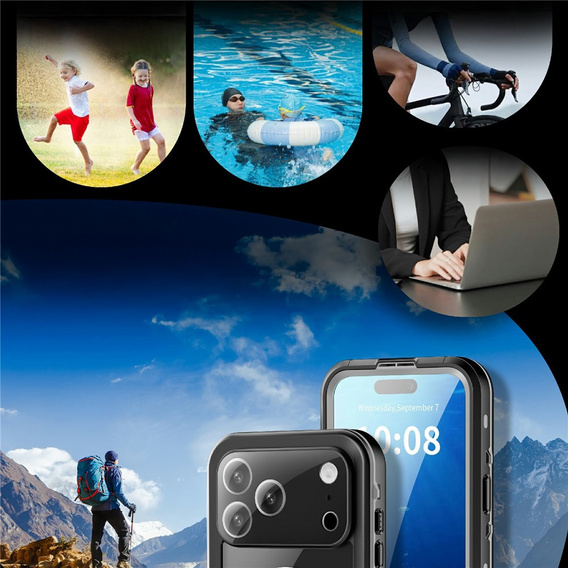 Etui Wodoodporne IP68 do iPhone 17 Pro Max, SHELLBOX MagSafe, czarne