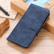 Etui z klapką do Samsung Galaxy S25 Edge, skórzane, niebieskie