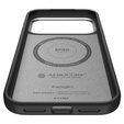 Etui Spigen do iPhone 17 Pro, Enzo Aramid MagSafe, carbon czarne / srebrne