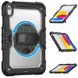 Etui ochronne do iPad 11" 2025 A16 (11 gen.) / 10.9" 2022 (10 gen.) z folią PET, paskiem na ramię i obrotową podstawką - czarne