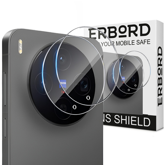 2x Szkło hartowane na aparat ERBORD do Vivo X300, Przezroczyste