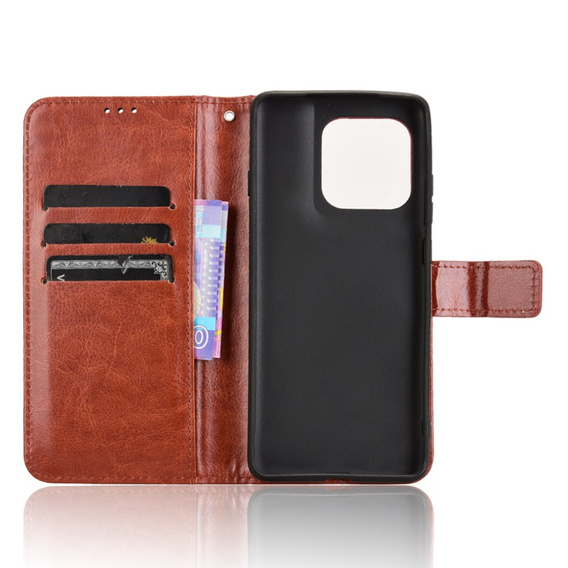 Etui z klapką do Motorola Edge 60 / 60 Fusion, Crazy Horse Wallet, brązowe