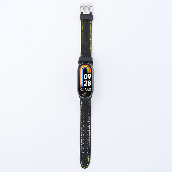 Pasek Silikonowy do Xiaomi Smart Band 10 / 9 / 8, Czarny / Zielony