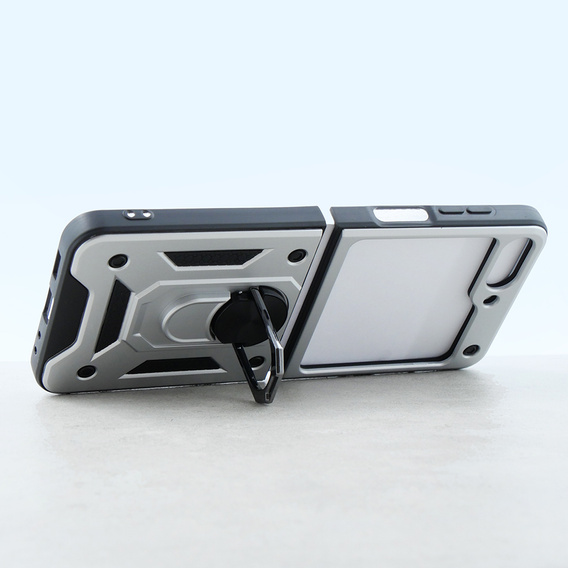 Etui pancerne do Samsung Galaxy Z Flip5 5G, Nox Case Ring, srebrne