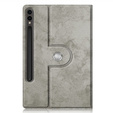 Etui do Samsung Galaxy Tab S9+ z miejscem na rysik, Obrotowe 360°, Szare