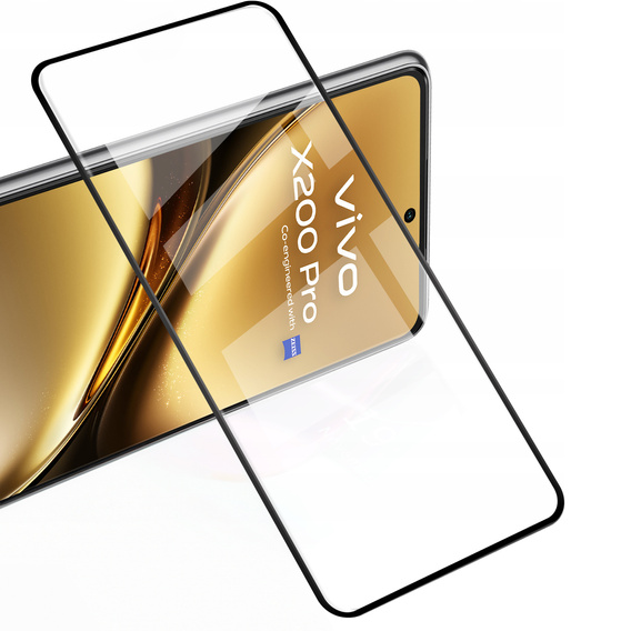Szkło Hartowane 3D do Vivo X200 Pro 5G, czarna ramka