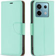 Etui z klapką do Xiaomi Redmi Note 13 Pro 5G, Wallet Litchi Leather, zielone