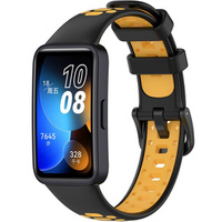 Pasek Silikonowy do Huawei Band 8 / Huawei Band 9, Czarny / Żółty