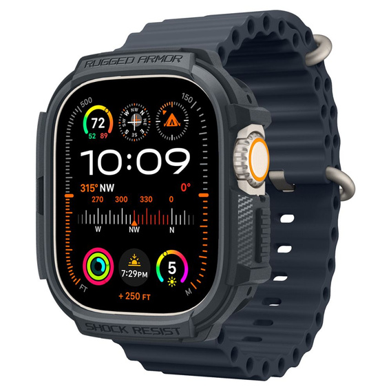 Etui Spigen do Apple Watch Ultra 1/2/3 49mm, Rugged Armor, Szary