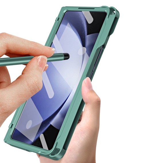 Etui do Samsung Galaxy Z Fold6 5G, z podstawką i rysikiem, zielone