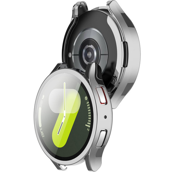 2w1 Etui z Osłoną na Ekran do Samsung Galaxy Watch 7 44mm, Srebrne