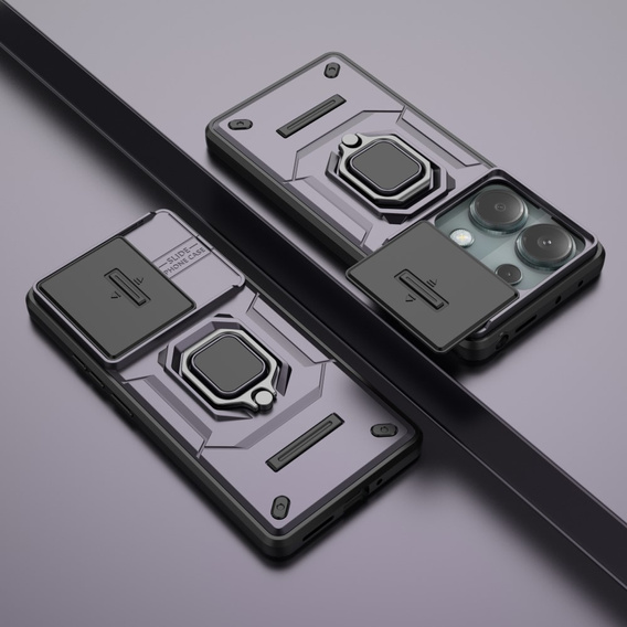 Etui do Xiaomi Redmi Note 13 Pro 4G / Xiaomi Redmi Note 14S / Xiaomi Poco M6 Pro 4G, KickStand Camera Lens, fioletowe