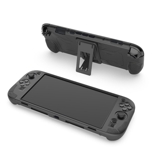 Silikonowe etui z podstawką do Nintendo Switch 2 – antypoślizgowe, odporne na wstrząsy - czarne