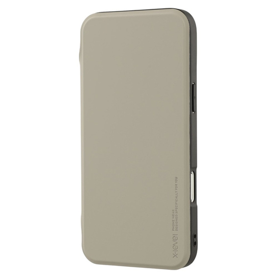 Etui z klapką do iPhone 16 Pro z MagSafe, odczepianymi pleckami, kieszonką na kartę i podstawką – szare