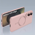Etui do Samsung Galaxy S25 Edge, ColorMag, do MagSafe, różowe + Szkło hartowane 9H