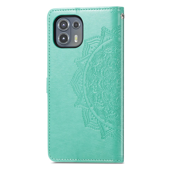 Etui z klapką do Motorola Edge 20 Lite, Mandala, zielone