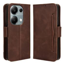 Etui z klapką do Xiaomi Redmi Note 13 Pro 4G / Xiaomi Redmi Note 14S / Xiaomi Poco M6 Pro 4G, Card Slot, brązowe