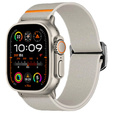 Pasek Nylonowy do Apple Watch 1/2/3/4/5/6/7/8/9/10/11/SE Ultra 1/2/3 42/44/45/46/49mm, elastyczny, Beżowy