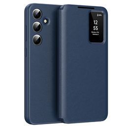 Etui z klapką do Samsung Galaxy S24 FE, Smart View Wallet, granatowe