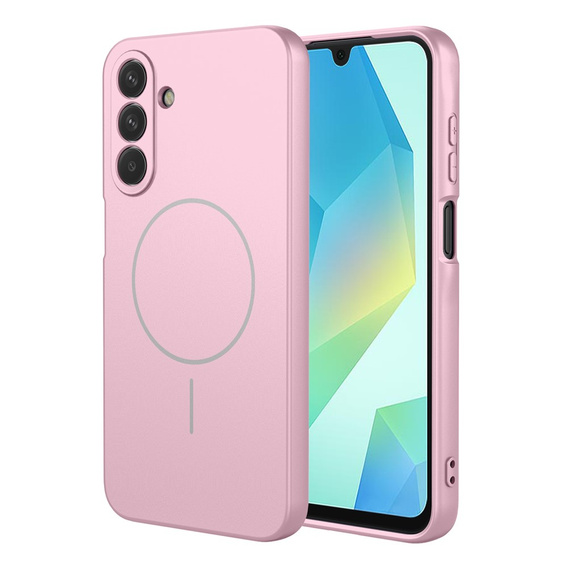 Etui do Samsung Galaxy A17 5G, do MagSafe, silikonowe, różowe