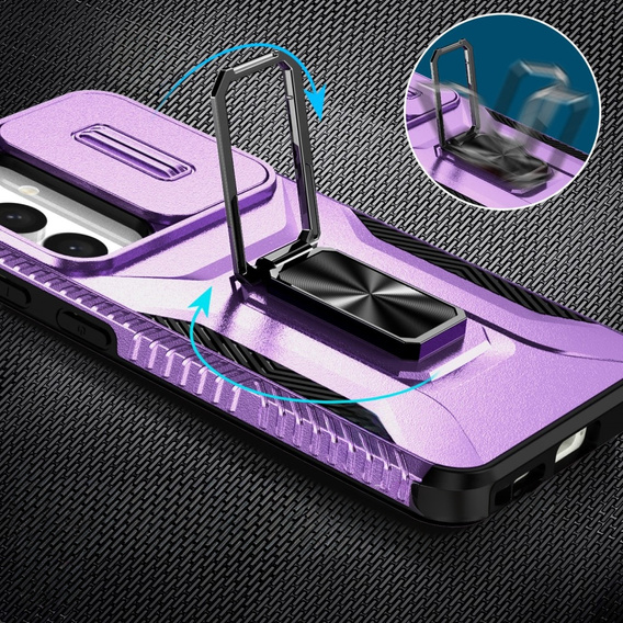 Etui do Samsung Galaxy S24, Slide Lens Lid, Fioletowe