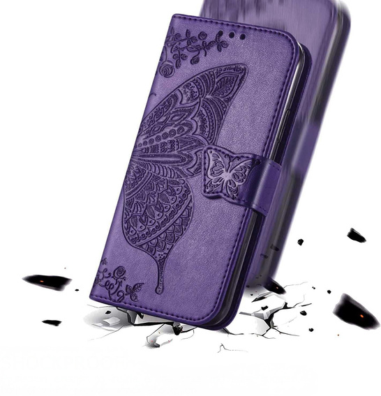 Etui z klapką do Motorola Edge 60 Fusion, Butterfly, fioletowe