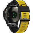 Pasek Silikonowy do Garmin Fenix 26mm, Żółty / Czarny