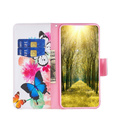 Etui z klapką do Motorola Moto G53 5G / G23 / G13, Wallet, Butterflies białe