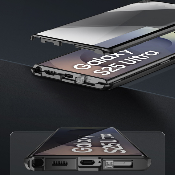 Etui Magnetic Dual Glass MagSafe do Samsung Galaxy S25 Ultra, czarne